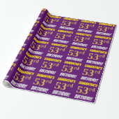 Paars, Nepgoud, "53ste VERJAARDAG" Cadeaupapier (Uitgerold)