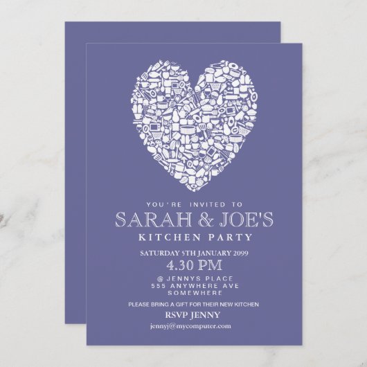 Paar's New Kitchen House Warming Party Kaart (Voorkant / Achterkant)
