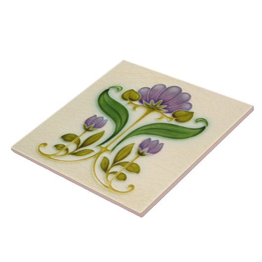 Paars Nieuw - Kant-Floral c1900 Tile Design Tegeltje (Zijkant)