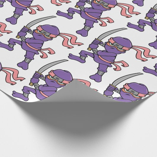 Paars Ninja Pattern Cadeaupapier (Hoek)