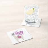 Paars No Drama Llama Kartonnen Onderzetters (Insitu)