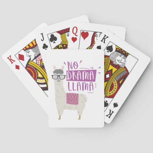 Paars No Drama Llama Pokerkaarten (Achterkant)