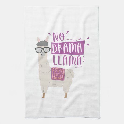 Paars No Drama Llama Theedoek (Verticaal)
