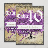 Paars nummer van de ridderboom kaart (Voorkant / Achterkant)