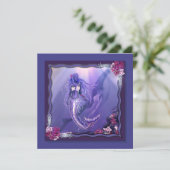 Paars Ocean Mermaid blanco kaart (Staand voorkant)