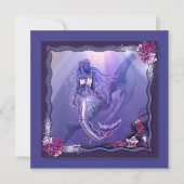 Paars Ocean Mermaid blanco kaart (Voorkant)
