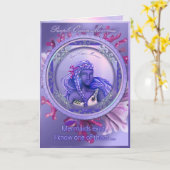 Paars Ocean Mermaid blanco kaart (Gele Bloem)