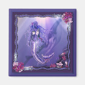 Paars Ocean Mermaid Magnet (Voorkant)
