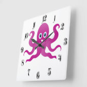 paars octopi vierkante klok (Hoek)