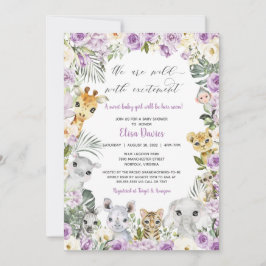 Paars Oerwoud Vlees Baby shower Kaart