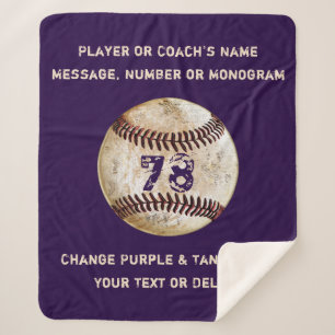 Paars of Colors Cozy Sherpa Baseball Blanket Deken