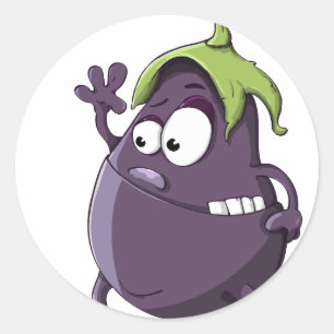 Paars ogen van eierplanten ronde sticker