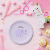 Paars olifant Baby shower Papieren Bordje (Feest)
