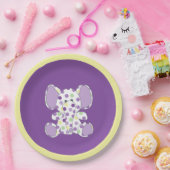 Paars olifant Baby shower Papieren Bordje (Feest)