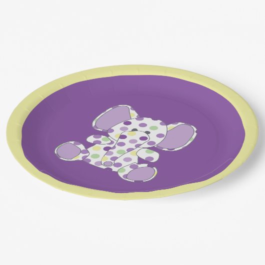 Paars olifant Baby shower Papieren Bordje (Gekanteld)