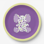Paars olifant Baby shower Papieren Bordje (Voorkant)