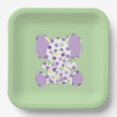 Paars olifant Baby shower Papieren Bordje (Voorkant)