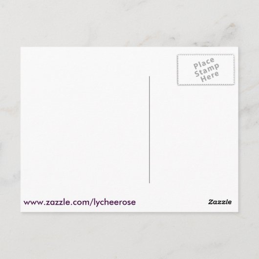 Paars olifant briefkaart (Achterkant)