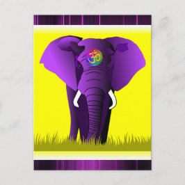 Paars olifant briefkaart