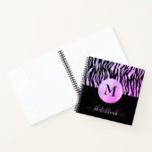 Paars Ombre Glam Animal Print Monogram Notitieboek (Binnen)