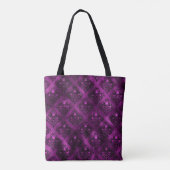 Paars Ombre Glam Glitter Damask Patroon Tote Bag (Achterkant)