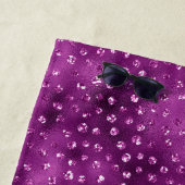 Paars Ombre Glam Glitter Polka Dots Pattern Strandlaken (In situ)