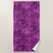 Paars Ombre Glam Glitter Polka Dots Pattern Strandlaken (Voorkant)