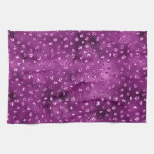 Paars Ombre Glam Glitter Polka Dots Pattern Theedoek (Horizontaal)