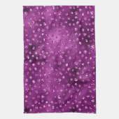 Paars Ombre Glam Glitter Polka Dots Pattern Theedoek (Verticaal)