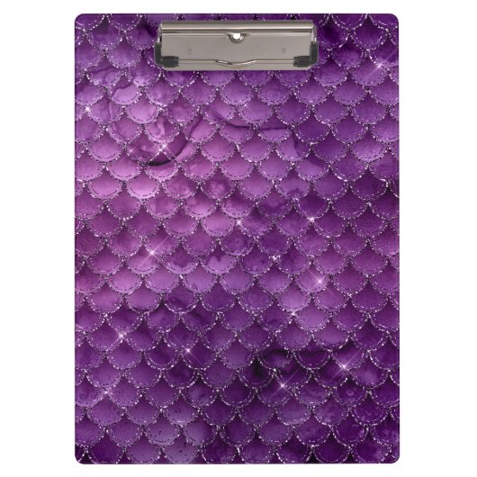 Paars Ombre Glam Mermaid Scales Patroon Klembord (Voorkant)