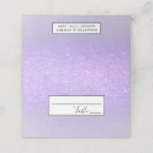 paars ombre glitter lila pastelkleurblok plaatskaartje (Buitenkant ongevouwen)