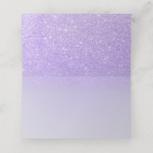 paars ombre glitter lila pastelkleurblok plaatskaartje (Binnenkant ongevouwen)