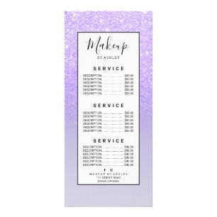 paars ombre glitter lila pastelkleurblok reclamekaart