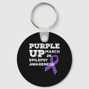 Paars omhoog 26 maart steun voor epilepsie bewustz sleutelhanger