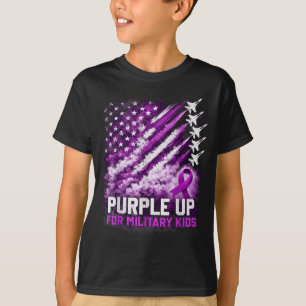 Paars omhoog militair kind april bewustzijn usa vl t-shirt