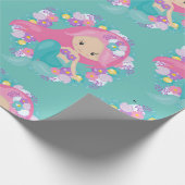 Paars omslagpapier van de Zeemeerminnende partij Cadeaupapier (Hoek)