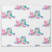 Paars omslagpapier van de Zeemeerminnende partij Cadeaupapier (Vlak)