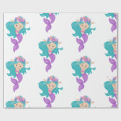 Paars omslagpapier van de Zeemeerminnende partij Cadeaupapier (Vlak)