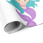 Paars omslagpapier van de Zeemeerminnende partij Cadeaupapier (Rol Hoek)