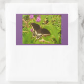 Paars Omwikkelde Zwarte Monarch Rechthoekige Sticker (Tas)