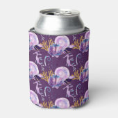 Paars onder het Zee met Glitter Blikjeskoeler (Blikje Voorkant)