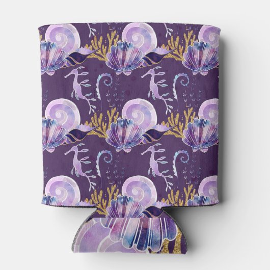 Paars onder het Zee met Glitter Blikjeskoeler (Achterkant)