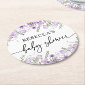 Paars Onderzetters Baby shower papier (Gebogen)