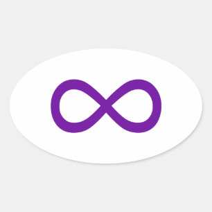 Paars oneindigheidssymbool ovale sticker