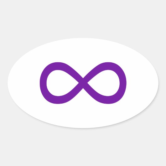 Paars oneindigheidssymbool ovale sticker (Voorkant)
