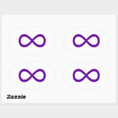 Paars oneindigheidssymbool ovale sticker (Vel)