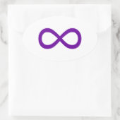Paars oneindigheidssymbool ovale sticker (Tas)