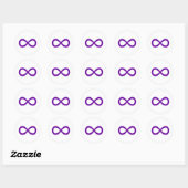 Paars oneindigheidssymbool ronde sticker (Vel)