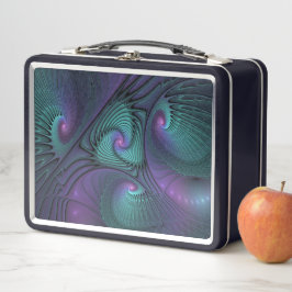 Paars ontmoet Turquoise modern abstract Fractal Ar