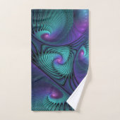 Paars ontmoet Turquoise modern abstract Fractal Ar Bad Handdoek (Handdoek)